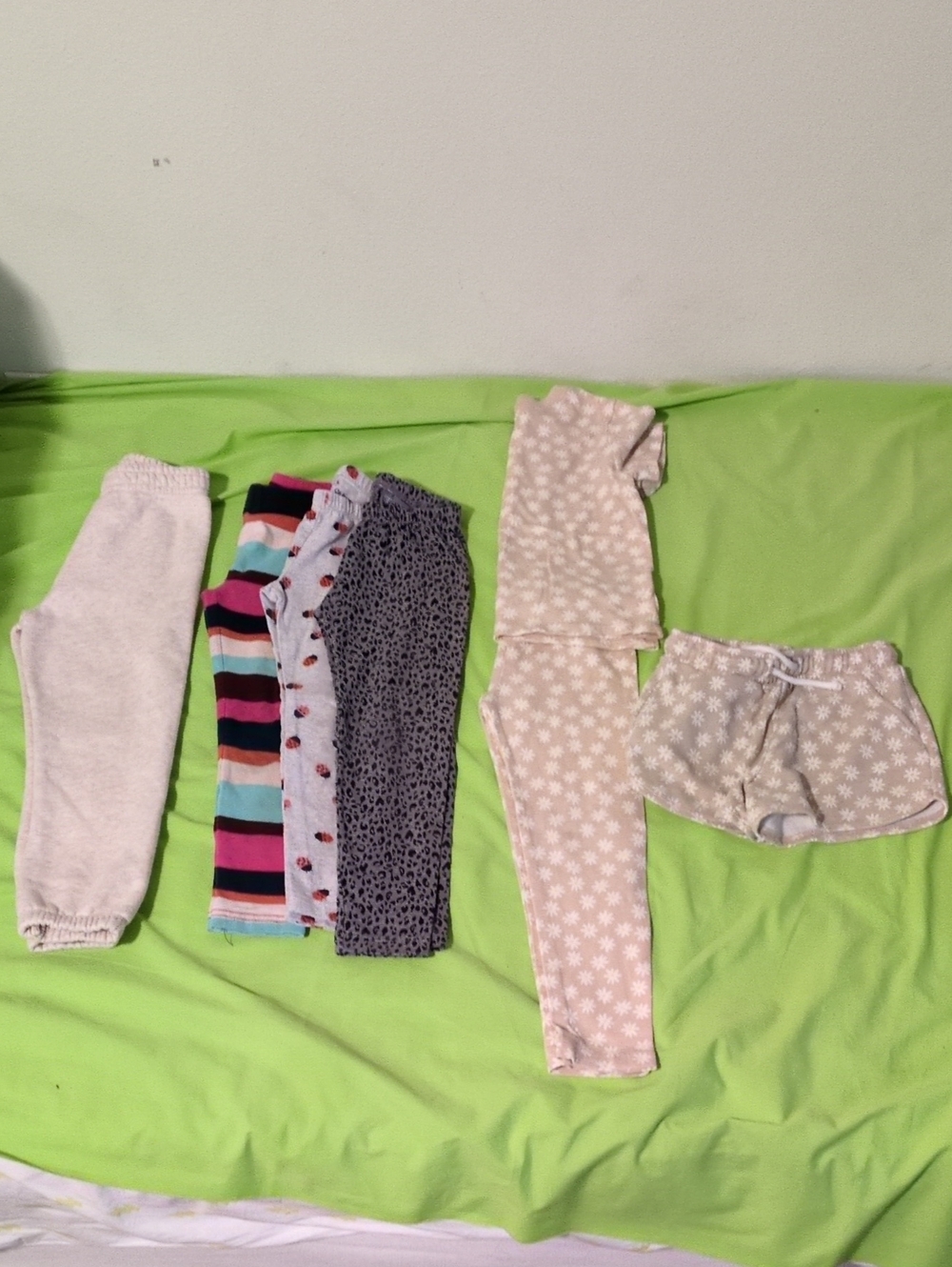 Girls Leggings, Sweatpants and 3 Piece Play Set Bundle